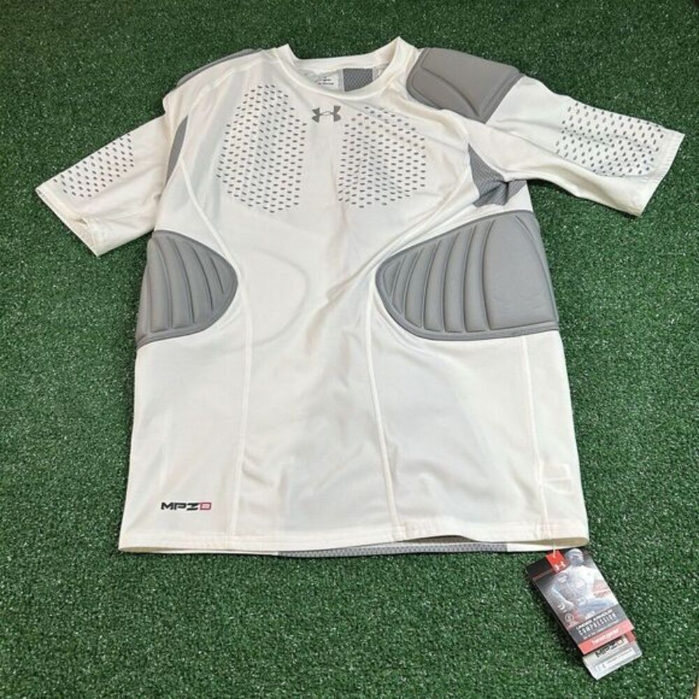 Under Armour MPZ2 Padded Shirt Mens Extra Large White Compression MSRP $75 New